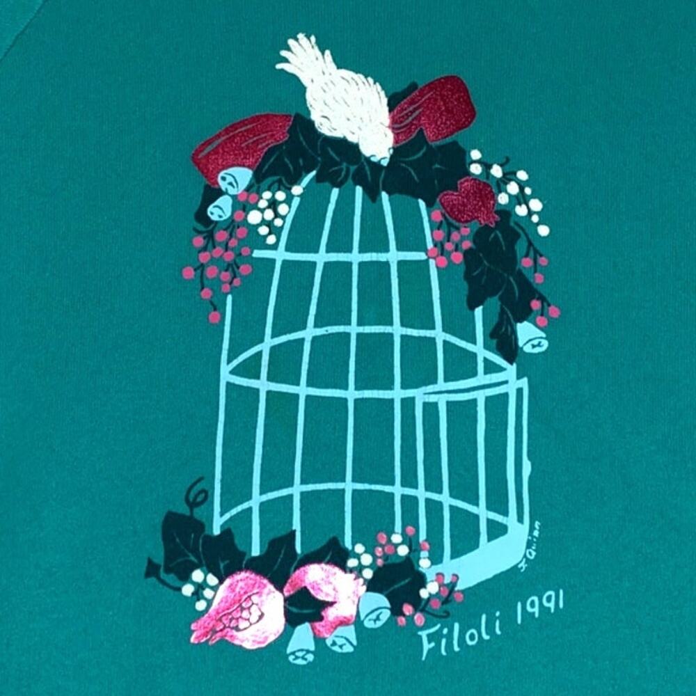 Vintage Birdhouse Sweater Filoli California House Gardens Sweatshirt Size XL